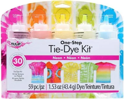 Productafbeelding van Tulpen-tie-dye speelgoedset neon - Complete knutselset met 5 kleuren