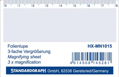 Produktbild von Standardgraph Mini Folienlupe 3-fache Vergrößerung