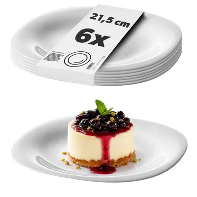 Immagine prodotto di Piatti da dessert KADAX "Bleia", piatti da dessert bianchi, set di piatti moderni, 6 pezzi, lavabili in lavastoviglie