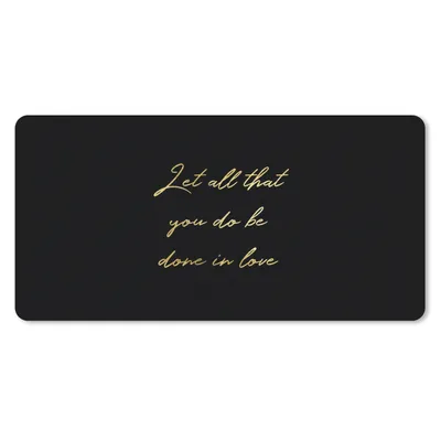 Produktbild von MuchoWow® Mauspad Mousepad Zitate - Liebe - Gold - Schwarz 60x30 cm - Mousepads - Maus Mat - Pad - Mausunterlage - Nachhaltig