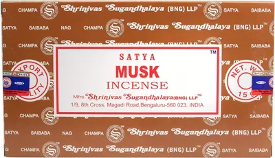 Musk Wierookstokjes 180 g – 12er Pack, Sandelholz, Nag Champa