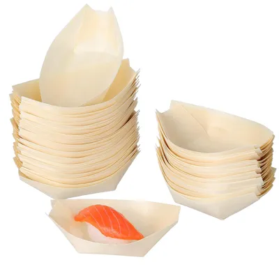 Bambus-Fingerfood-Schalen, 50 Stück, 8,5 x 6 cm, ökologisch