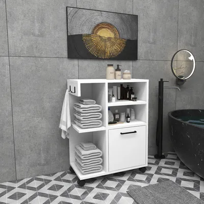 Produktbild von Fornelli - Mehrzweckschrank 1 Tür, 81x60h cm Weiß, 5 Regalböden