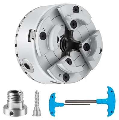 Image de VEVOR KP2-3/4 Mandrin de tour 4 mors φ70mm Mandrin à mors en 45# Plage de serrage 30-47mm Mandrin femelle 1x8 TPI Tour précision d'alignement ≤0,3mm Mandrin de tour