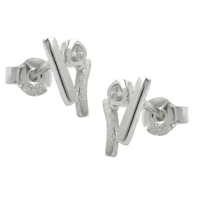 Produktbild von Ohrstecker Ohrring 10x55mm Zirkonia matt-glänzend Silber 925 silber 10x5,5mm
