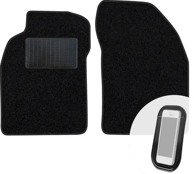 Produktbild von moto-MOLTICO Vorne Fußmatten Auto Velours Autoteppiche Schwarz Automatten Set 2-teilig passend für Nissan Sunny 1990-1995