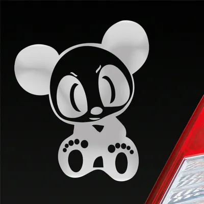 Produktbild von Auto Aufkleber Bad Panda Pandabär Bär Lustig 12x10 cm Silber Sticker Heckscheibenaufkleber