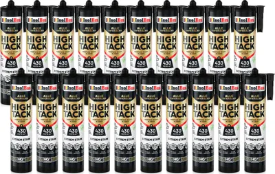 Produktbild von Isolbau Montagekleber High Tack - 20 x 470 g Extrem starker Hybrid MS Polymer Baukleber für Innen- & Außenbereich - 400 kg / 10 cm² - Weiß
