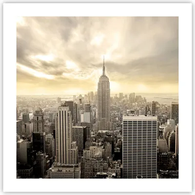 Produktbild von Poster - Poster ohne Rahmen - Stadt Wolkenkratzer Manhattan New York - 50x50 cm - Wand Bild - Wanddeko - Wandbilder - Kunstposter - Wandposter - Bilder - Kunstdruck - Wandbild - P2XAC50x50-2630