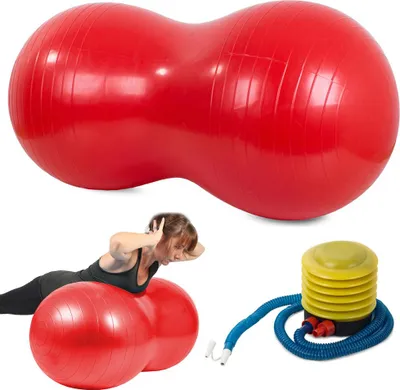 Zdjęcie produktu dla Piłka gimnastyczna fitness rehabilitacyjna orzeszek śr. 50 cm + pompka 14285