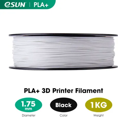 Produktbild von eSUN PLA+ 1,75 mm biely 3D tlačiarenský vlákno Kukuričné zrno zušľachťujúci materiál 1KG cievka (2,2 libry) Rozmerová presnosť +/- 0,05 mm Spotrebný materiál