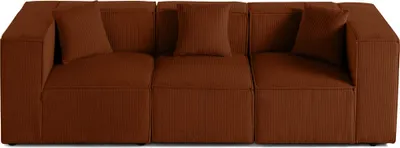 Image de Lisa Design Arty - canapé modulable 3 places - en velours côtelé , Terracotta