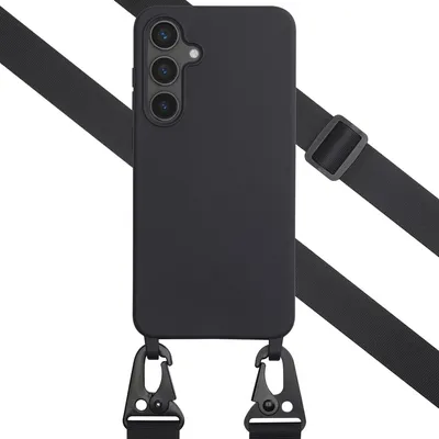Image de Selencia Étui en silicone avec cordon détachable pour le Samsung Galaxy S24 FE - Noir