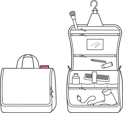 Obrázok produktu pre Reisenthel toiletbag XL, Toaletná taška, Polyester, Viacfarebný, Vzor, Zips, 3 vrecká/vreciek