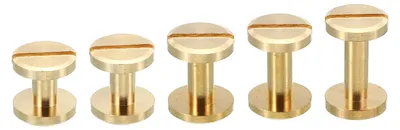 Productafbeelding van 50 Sets Chicago Screws, M4 Slotted Messing Bevestigingsschroeven voor Leer, 4 mm tot 12 mm