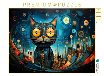 Produktbild von CALVENDO Puzzle Katzen, eine atemberaubende Welt | 1000 Teile Lege-Größe 64x48cm Foto-Puzzle für glückliche Stunden