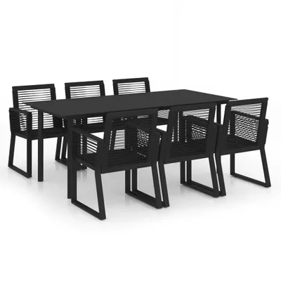 Image de vidaXL Ensemble de jardin 7 pièces PVC rotin noir