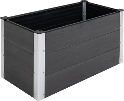 Produktbild von Hochbeet aus Aluminium - Erhöhte Pflanzkiste - Witterungsbeständig - Ohne Boden - 100x50x55,5 cm - Grau