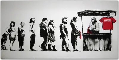 Produktbild von Coloray Bild aus Leinwand 120x60 Leinwand Dekoration - Banksy Festival