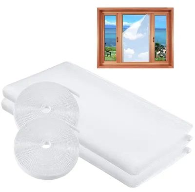 Produktbild von Insektenschutzgitter Fenster Fliegengitter Weiß 2er Set 150 x 180 cm
