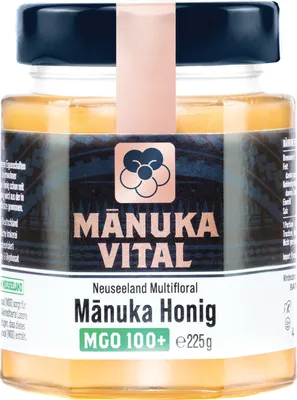 Produktbild von Manuka Vital MGO 100+ 225g | Das Manuka Honig ORIGIINAL aus NEUSEELAND | 100% natürlich | Im Labor E Qualität | Pur & Roh