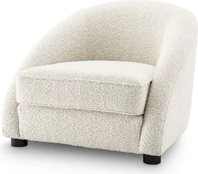 Produktbild von Casa Padrino Luxus Sessel Cremefarben / Schwarz 88 x 80 x H. 65 cm - Wohnzimmer Sessel - Luxus Wohnzimmer Möbel
