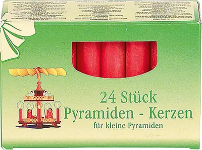 Produktbild von Idena Pyramidenkerzen 1,4x7cm 24st. rot, Wachs, 10.5x13.6x2.7 cm