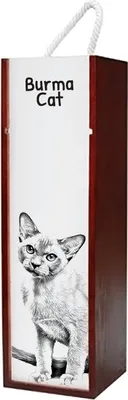 Image de Art-Dog Coffret cadeau pour bouteille de vin – Burmese – avec coffret cadeau