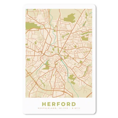 Produktbild von MuchoWow® Mauspad Mousepad Herford - Karte - Stadtplan - Vintage 18x27 cm - Mousepads - Maus Mat - Pad - Mausunterlage