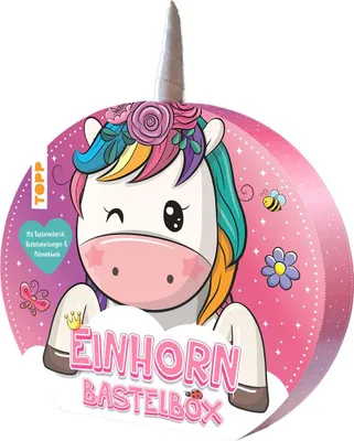 Produktbild von Einhorn-Bastelbox. Mit Anleitungen, Bastelmaterial und Mitmachbuch