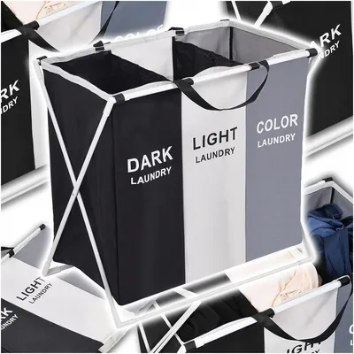 Produktbild von Wäschekorb freistehend Fächer 60x65 135L Kleidung sortieren