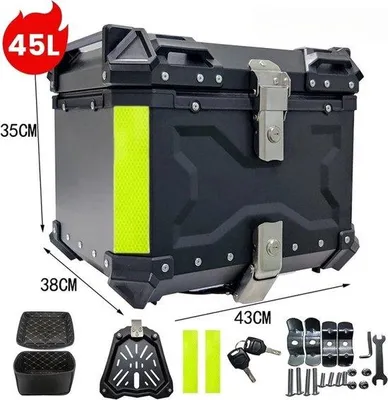 Zdjęcie produktu dla Aluminiowy kufr na motocykl – czarny – odporny na warunki atmosferyczne schowek na kask i akcesoria