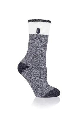 Produktbild von Heat Holders BSLHH467G1BLK Damen Socken CREAM BLOCK TWIST - SNOWDROP 37-42