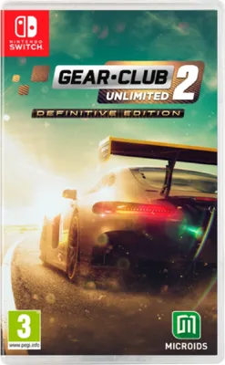 A video game cover for Gear.Club Unlimited 2: Definitive Edition on Nintendo Switch.