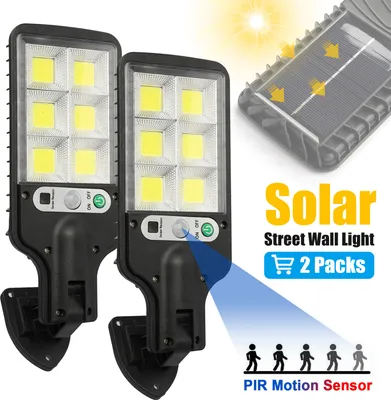 Produktbild von 2 X Garten Solarlampen für Außen LED Solarenergie Straßenlampe Solar Straßenlaternen mit 60° Infrarot Bewegungsmelder Solarleuchte
