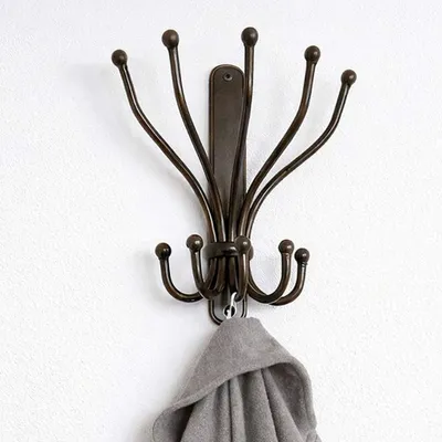 Produktbild von DanDiBo Wandgaderobe Halbrund Wand Metall Schwarz Steve 25 cm Gaderobe Kleiderhaken Gaderobenhaken Hakenleiste Flugaderobe Haken