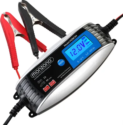 Produktbild von MONZANA® KFZ Batterieladegerät vollautomatisch 6V 12V LCD-Bildschirm Temperaturkompensation Erhaltungsladung intelligentes Ladegerät für Auto Motorrad