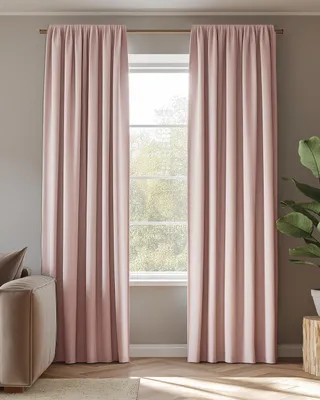 Produktbild von Vorhang Amber Blickdicht HOOMstyle 140x270cm - Kräuselband - Rosa