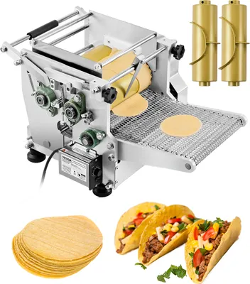 Produktbild von VEVOR Elektrischer Tortilla-Maker, automatischer Tortilla-Maker mit Antihaftbeschichtung und zwei Formen (4 + 6 Zoll) zur Herstellung von Sopes Roti Pita Tortilla