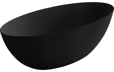 Zdjęcie produktu dla szkło ceramiczneO – Wolnostojąca wanna z odlewanego marmuru Emilia – czarna matowa – 160 x 75 cm