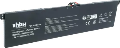 Produktbild von vhbw Akku Ersatz für Xiaomi R15B01W für Notebook (7800 mAh, 7,6 V, Li-Polymer)