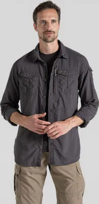 Immagine prodotto di Craghoppers NosiLife Adventure LS II Shirt da uomo, repellente per insetti, taglia:L, colore:Pepe Nero
