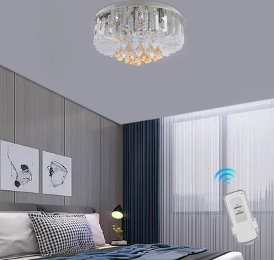 Produktbild von Deckenleuchte 50cm Kristallglas Kronleuchter E14 Luxus Unterputz Pendelleuchte Modern Lampe
