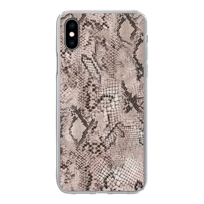 Produktbild von MuchoWow® Handyhülle Schutzhülle Hülle für iPhone Xs Tiermuster - Grau - Schwarz Silikon Softcase Handy Hülle - Handytasche