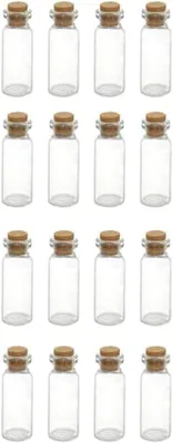 Produktbild von Mini Glasflaschen mit Kork, 10 ml, 16 Stück, für DIY und Dekoration