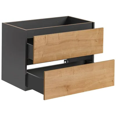 Immagine prodotto di Mobile sottolavabo da 80 cm MODENA-56 in antracite con rovere Hamilton Nb., L/A/P: ca. 80/57/46 cm