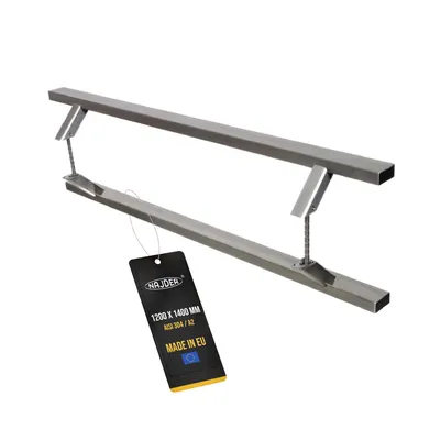Produktbild von NAJDER Türgriff 45°, Stangengriff, Stoßgriff, Edelstahl, 1200 x 1400 mm, Beidseitig, 2 Stück, Gebürstete Stahlstruktur, Inklusive Montageteile, AISI 304 / A2, Silber, …