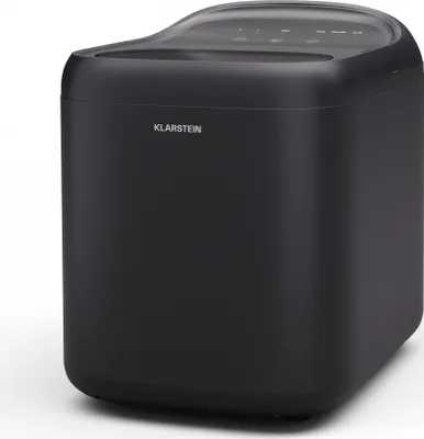 Obrázek produktu pro Výrobník kostek ledu Klarstein SparkIce, 15 kg / den, kostky ledu za 6 minut, dotykový panel, 2 velikosti kostek ledu, automatické čištění, výrobník kostek ledu pro nápoje a smoothies, černý