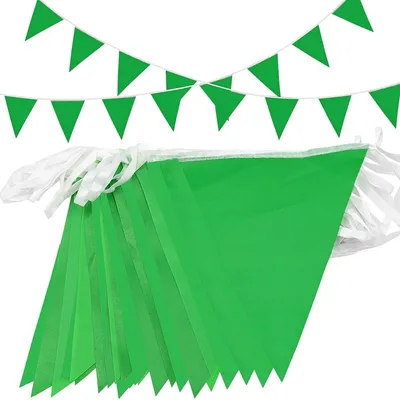 Productafbeelding van Omgoods - Set van 40 Groene Vlaggen voor Feestdecoratie