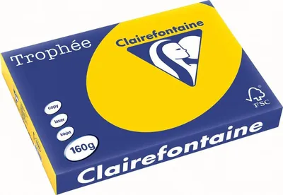 Produktbild von Clairefontaine Trophee Color 1110C Goldgelb 160g/m² DIN-A3 - 250 Blatt